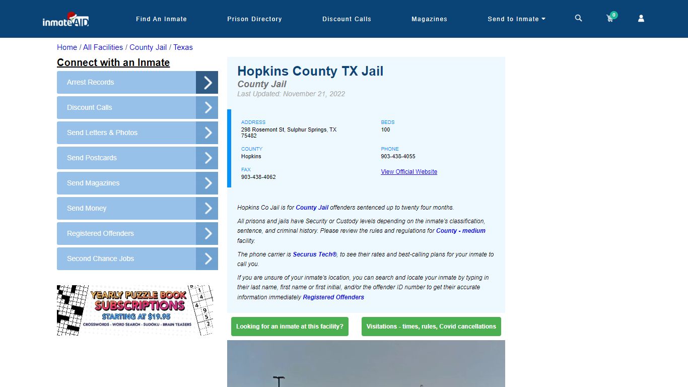 Hopkins County TX Jail - Inmate Locator - Sulphur Springs, TX